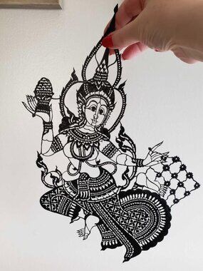 Vintage Deities Stencils Wall Hangings